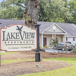 Exterior sign at Lakeview Oaks Apartments in Savannah, GA